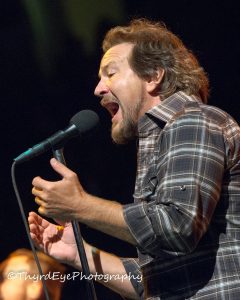 Pearl Jam's Eddie Vedder performing at Scottrade Center