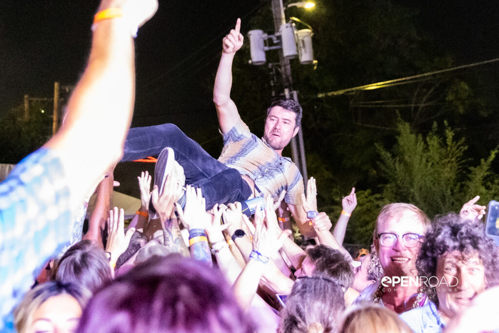 Sam Kelly crowd surfing during Andy Frasco and The U.N. concert in St. Louis